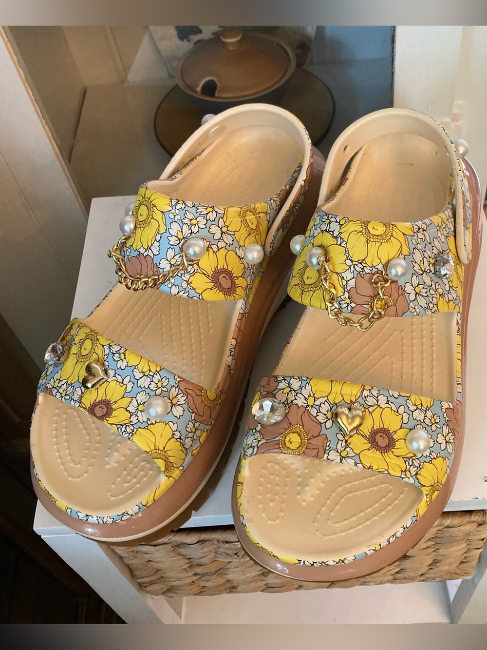 CROCS Mega Crush Retro 'Vanilla Cork’ - Charms Included - Women’s